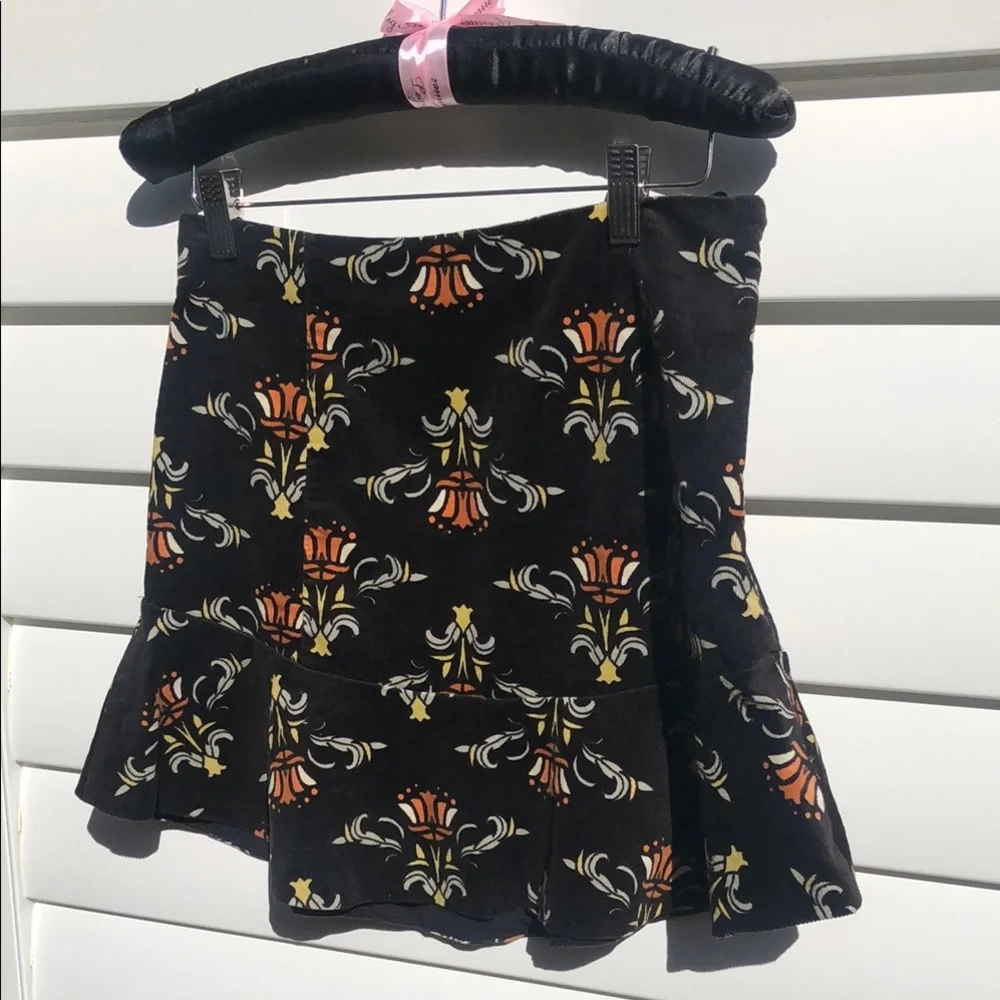 Free People Black and Orange Ruffled Mini Skirt - Picture 6 of 10
